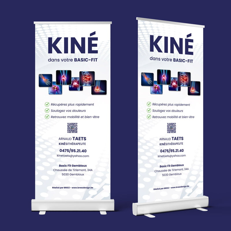 Roll-up consacré à la kinésithérapie chez Basic-Fit