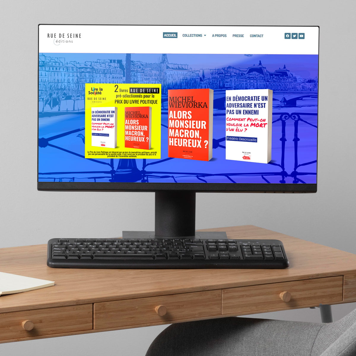 Capture du site des Éditions Rue de Seine